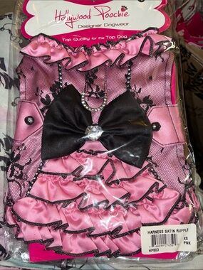 Pink Satin Ruffle pet Dress Harness